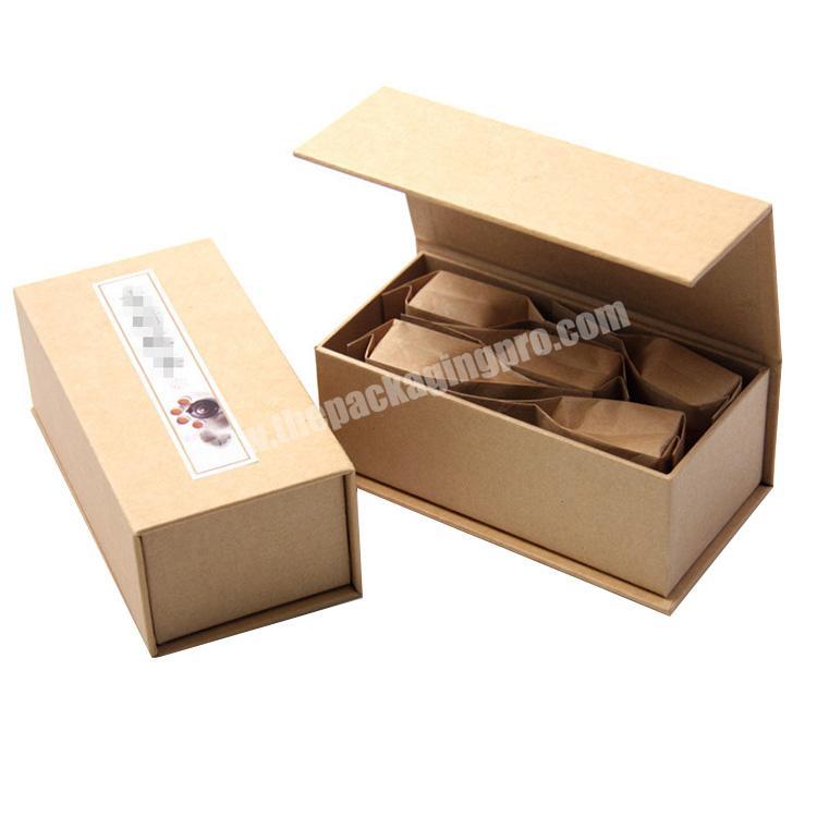 Factory custom bronzing logo flip gift box creative gift tea coffee packaging box