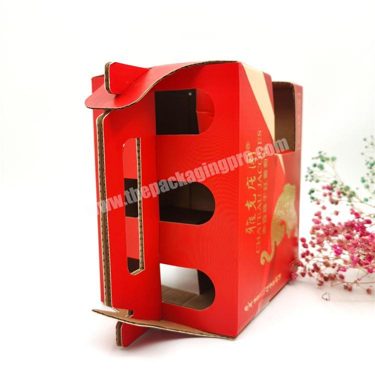 Factory custom low-cost corrugated paper portable self-locking gift box fruit box pit box