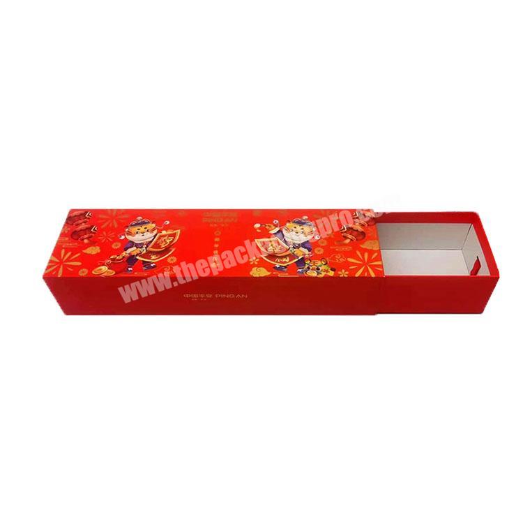 Factory custom red cardboard carton Pull out the slide out drawer box gift box