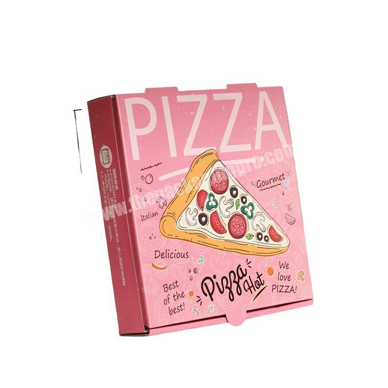 Factory direct sale custom pizza boxes with logo corrugated cardboard pink pizza box