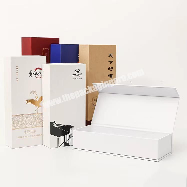 Factory direct supply customized paper wine cardboard gift bottle magnetic closure packaging wine box