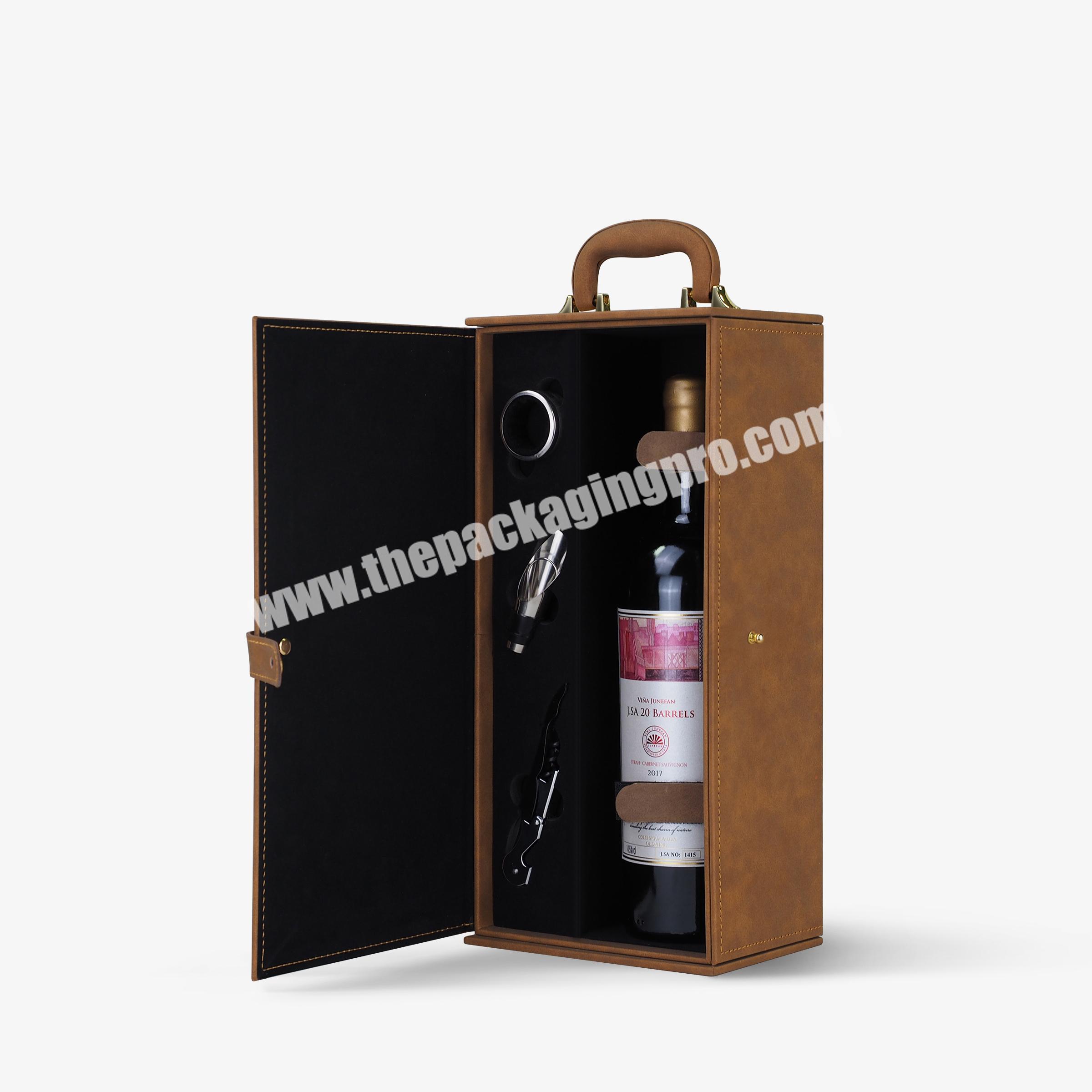 Factory price wine box private label custom leather wine boxes wine accessories gift box