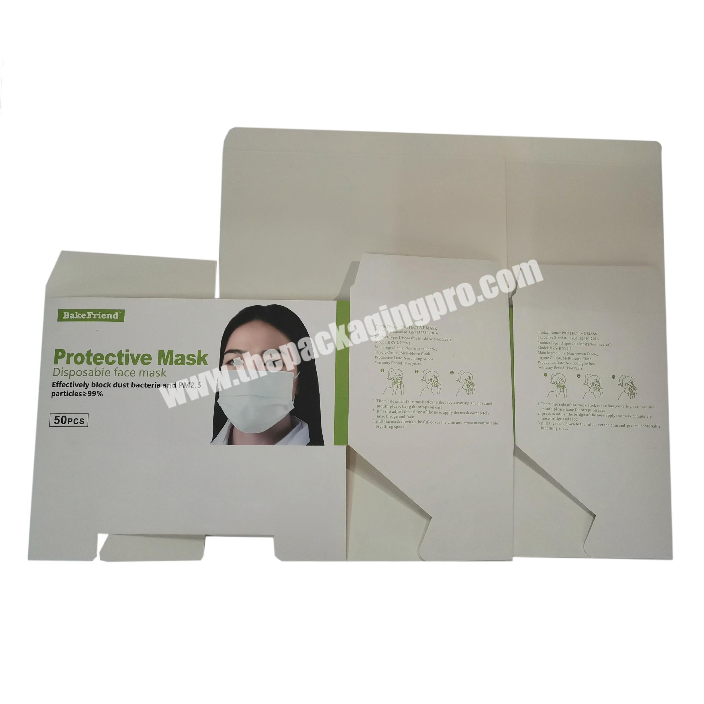 Fast delivery short lead time Custom kraft paper mask packaging Box
