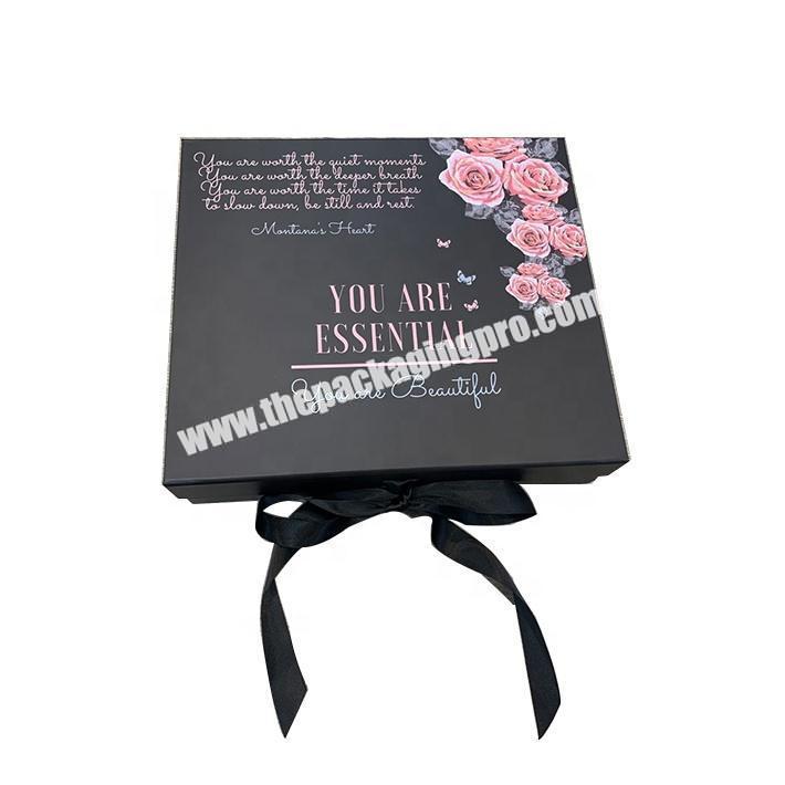 luxury  printing custom logo color design size folding box with ribbon  packaging paper gift boxes