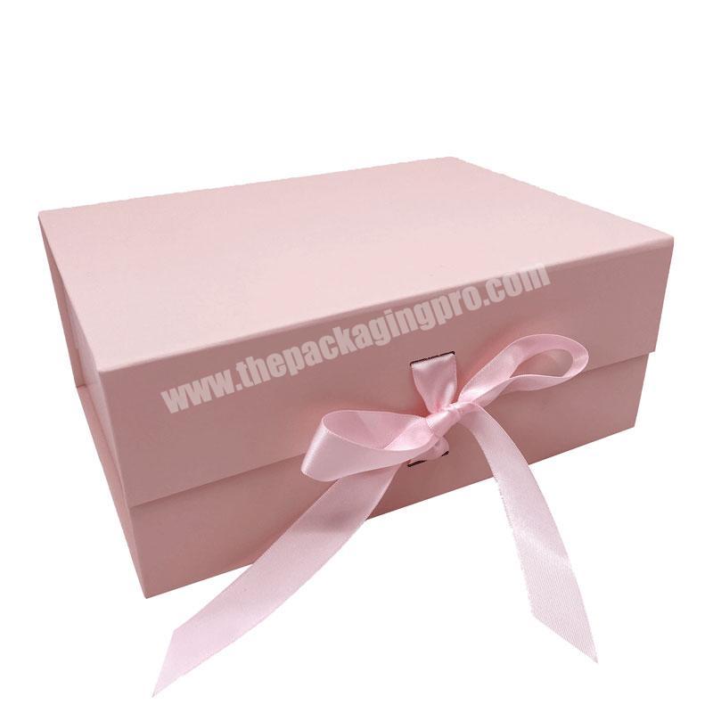 Foldable pink Magnetic Gift Box Magnetic Closure Box Deep Large Magnetic Lid Paper Packaging Boxes With Custom Logo