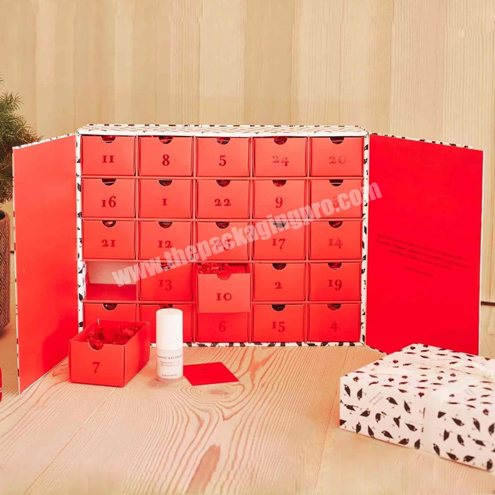 For Gift popular beauty advent calendar packaging box christmas advent calendar packaging box advent calendar box