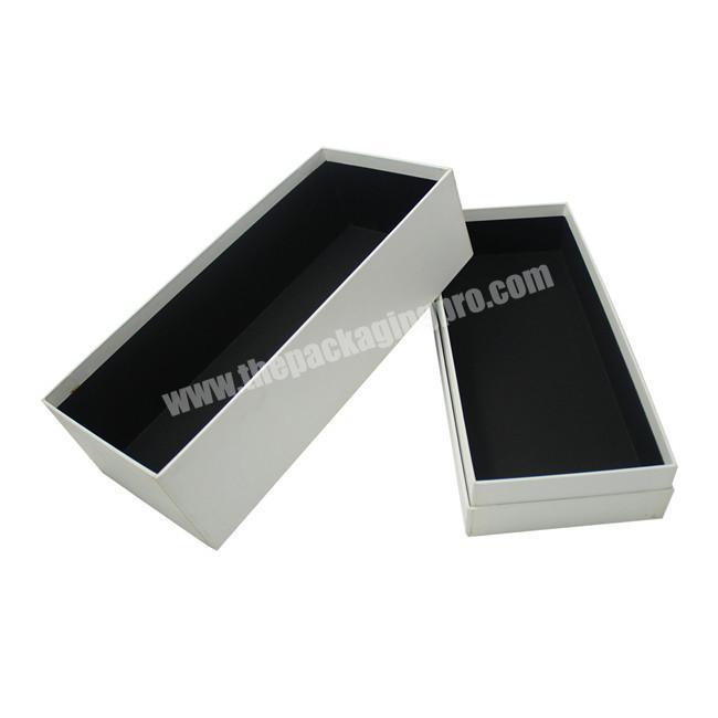 Free Blank Sample Promotional High Quality Gift Box For Bottles Cheap Wholesale White Paper Box with Black Inside