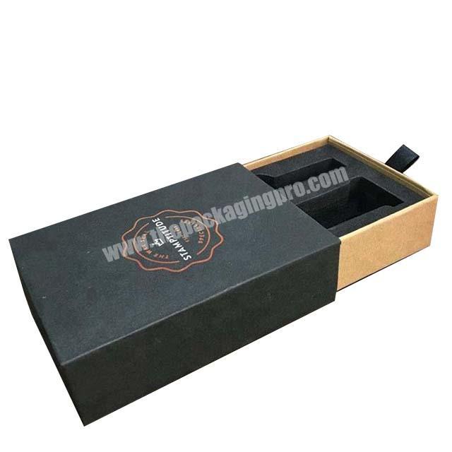 Free Design Custom Logo Lid And Base Electronic Black Packaging Paper Box With insert