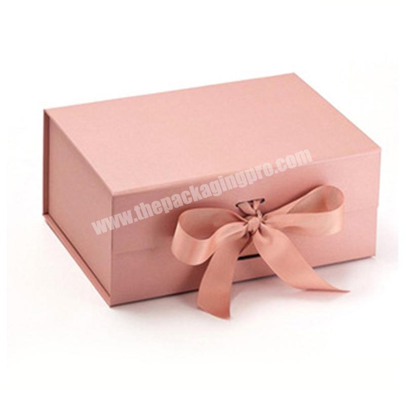 Free Design Custom Logo Rigid Cardboard Gift Paper Box Wedding Gift Box With Ribbon Gift Box