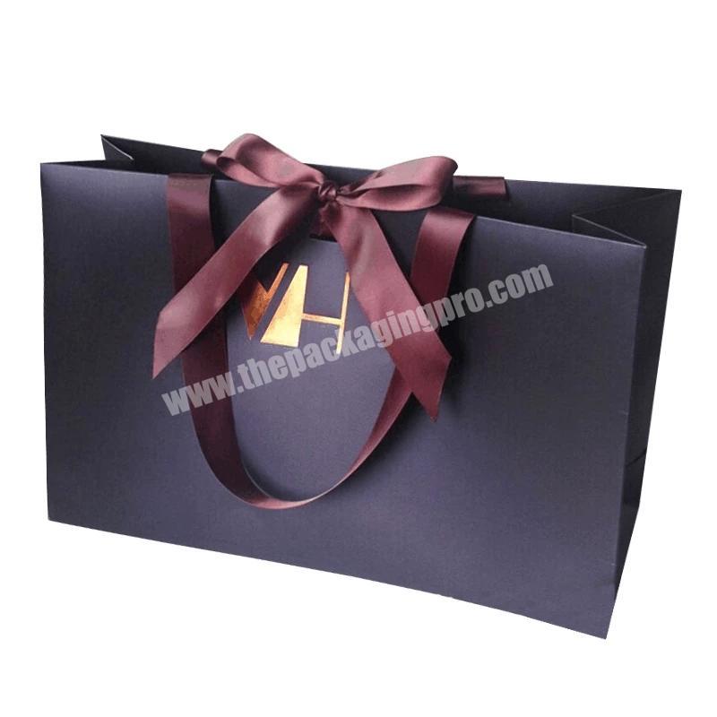 Free design bag paper custom luxury paper bag high quality paper bag with ribbon handle
