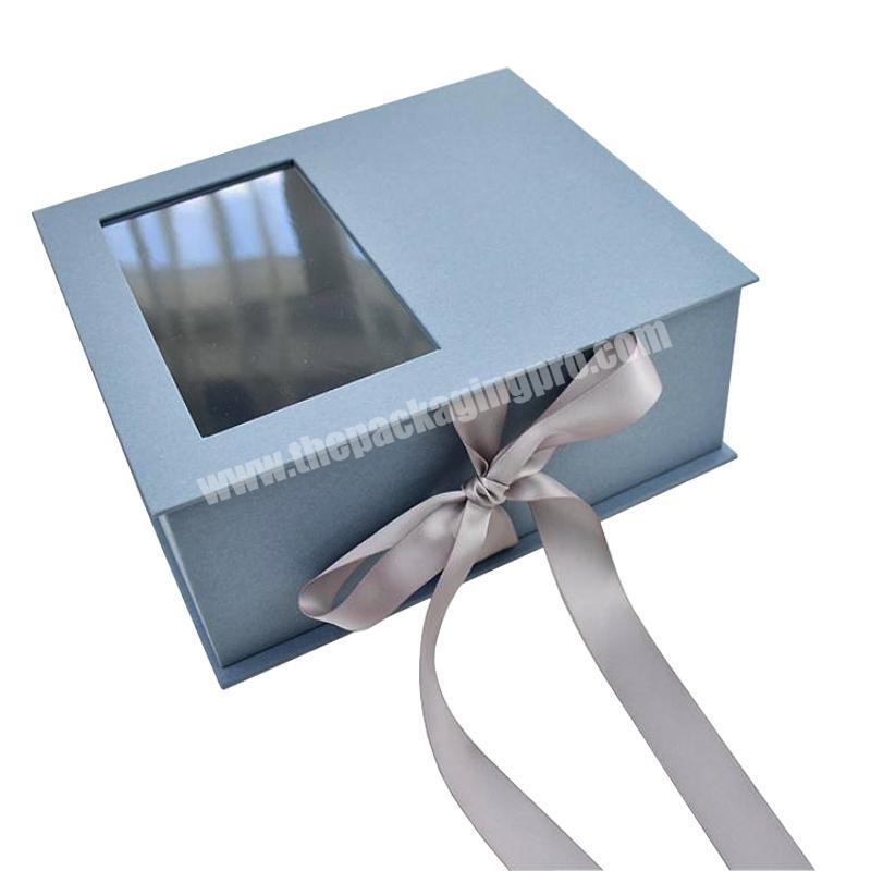Glossy White Collapsible Eid Mubarak Gift Box With Clear Window