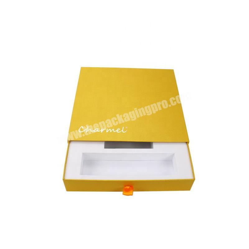 Gold Drawer Package Jewelry Boxes Storage Packaging Sliding Cardboard Drawer Box With Handle