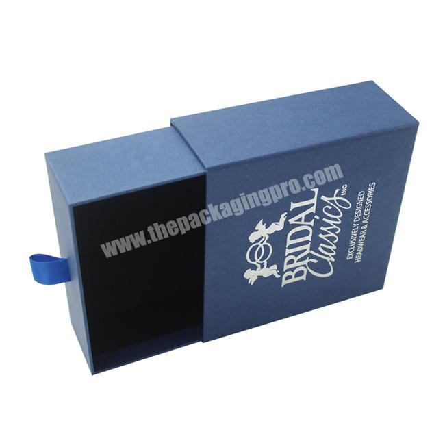 Grey Box Packaging with Silver Logo for Packaging Eyelash Slide Drawer Box with Customized Insert Tray