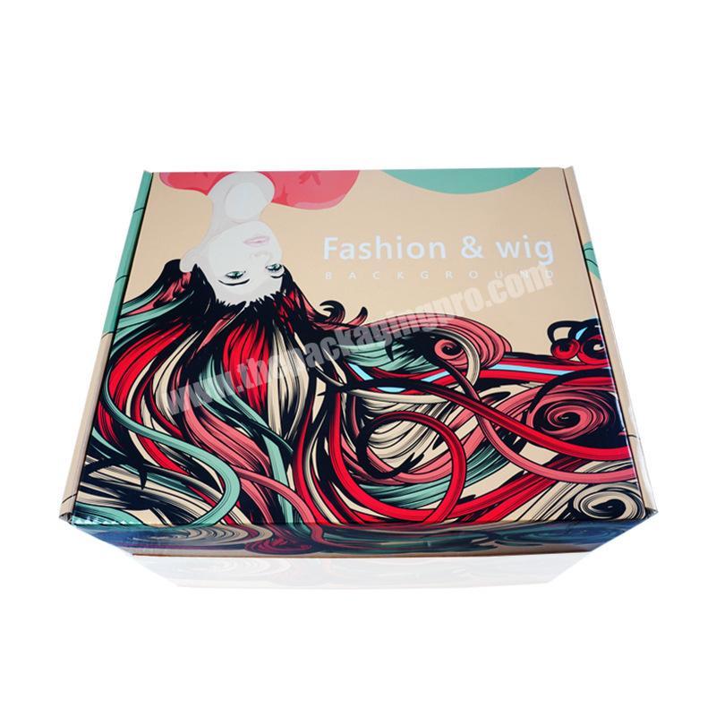 Guangzhou custom logo private label bundle luxury human unique high end hair extensions packaging boxes
