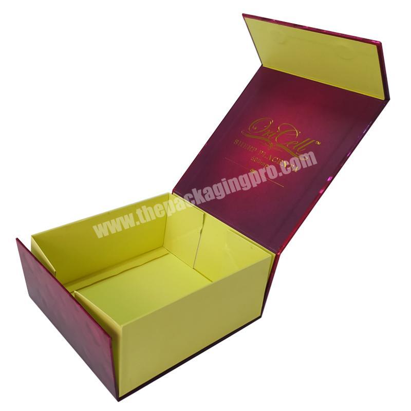 Guangzhou customized cardboard low price paper rectangle magnetic packaging folding storage apparel gift shoes box
