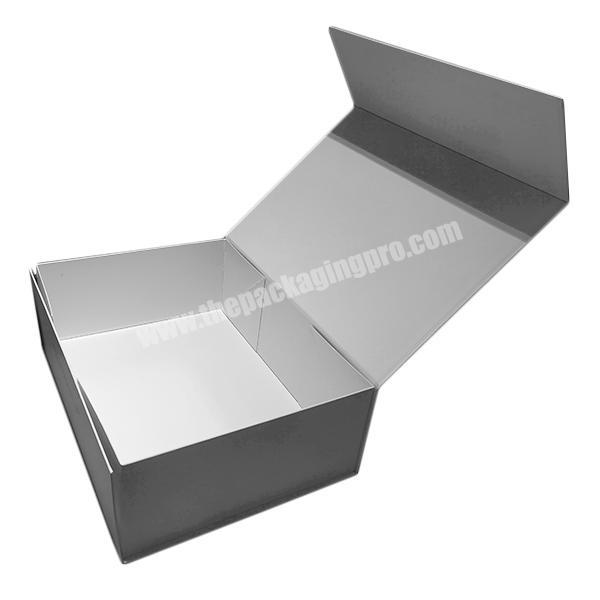 Guangzhou grey magnetic wholesale branded gift  custom package magnetic lid box with handle packaging