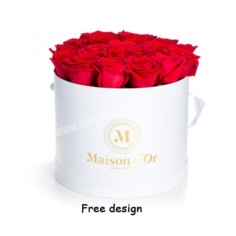 Guangzhou luxury paper gift  bouquet shipping round christmas flower paper cylinder tube love box set hat