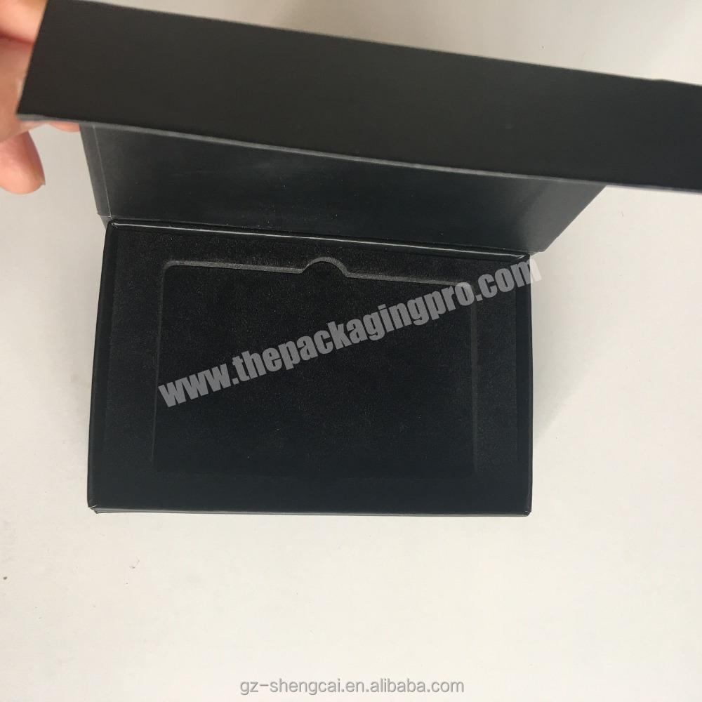 Guangzhou rigid paper credit card gift box with foam insert