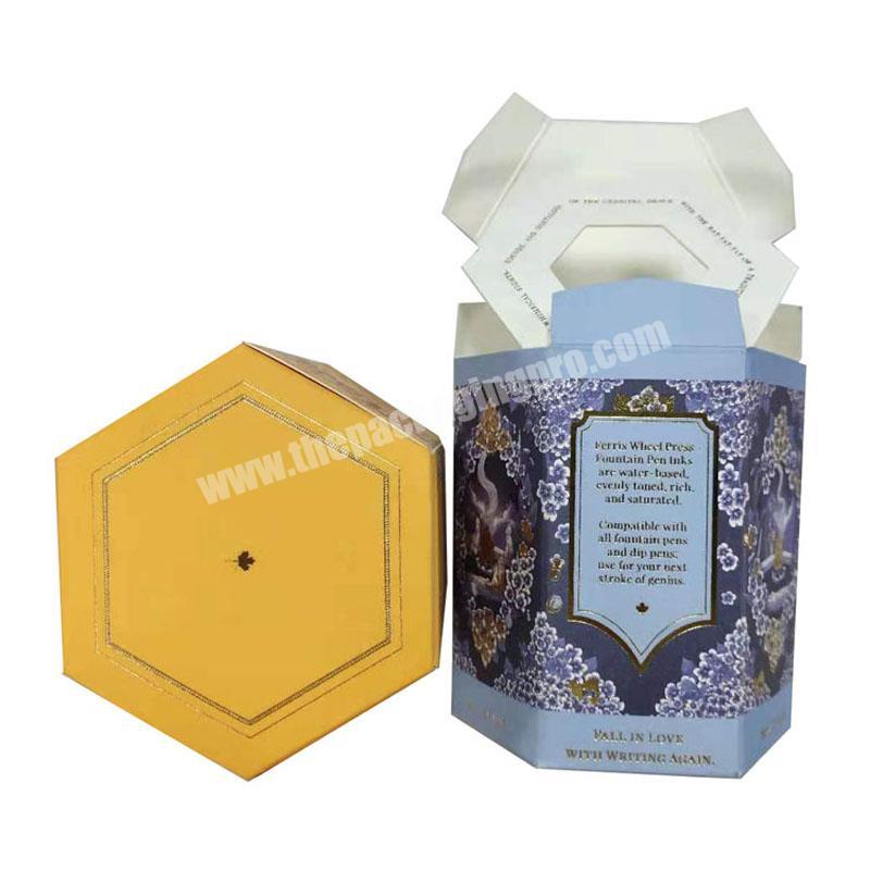 HS Luxury Printing Logo mailing box chocolate flower Hexagon packaging gift boxes