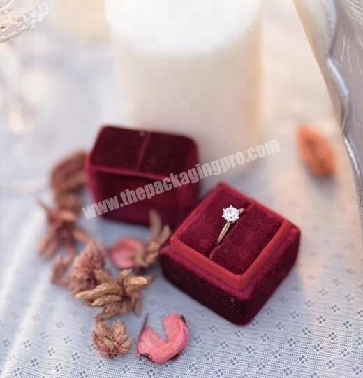 Hard strong suede velvet and paper material ring earring gift packaging box for jewelry