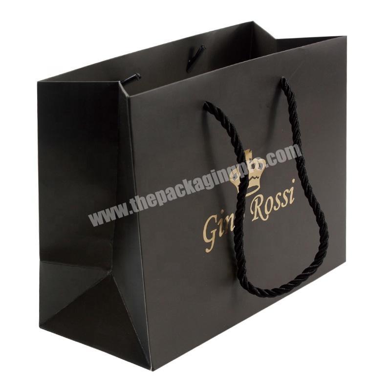 High End Customize Hot Foil Logo Paper Shopping Bag Printed Logo Shopping Bags Paper Box Gift Bags