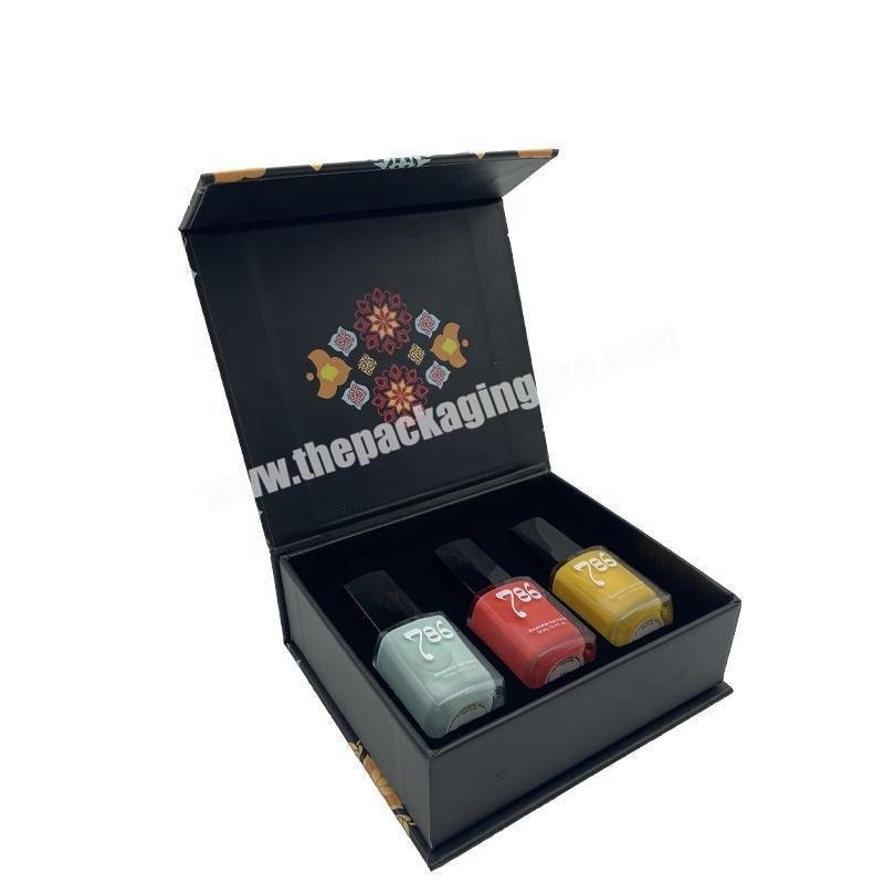 High Quality Cosmetic Perfume Oil Bottle Custom Magnetic Gift Box Packaging Cardboard Recycled Material Nail Polish Box