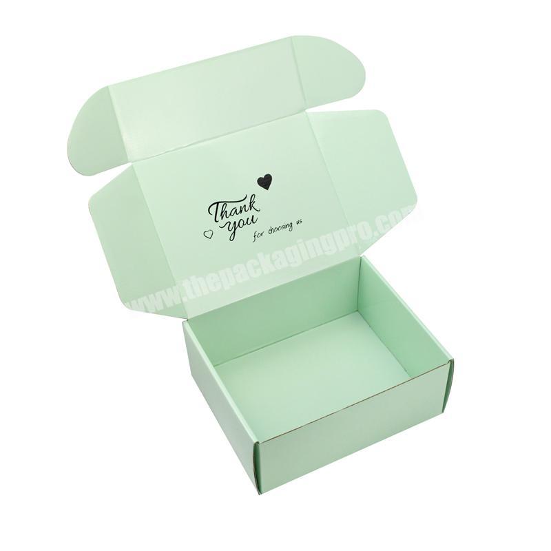 High Quality Custom Colored Green Printing Corrugated Paper Mailer Box shipping package custom logo