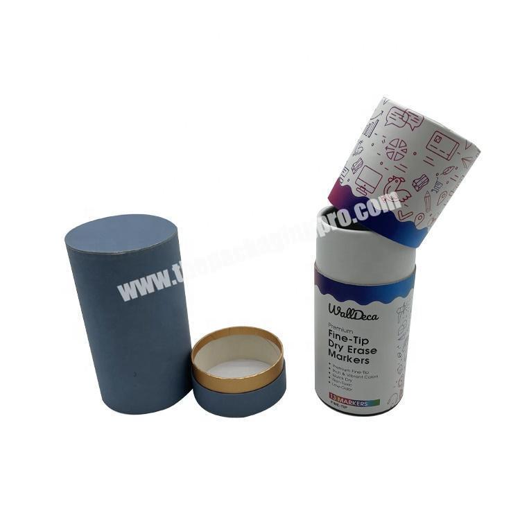 Recycled Cardboard Paper Tube Packaging Custom Logo Full Color Printing Small Round Boxes