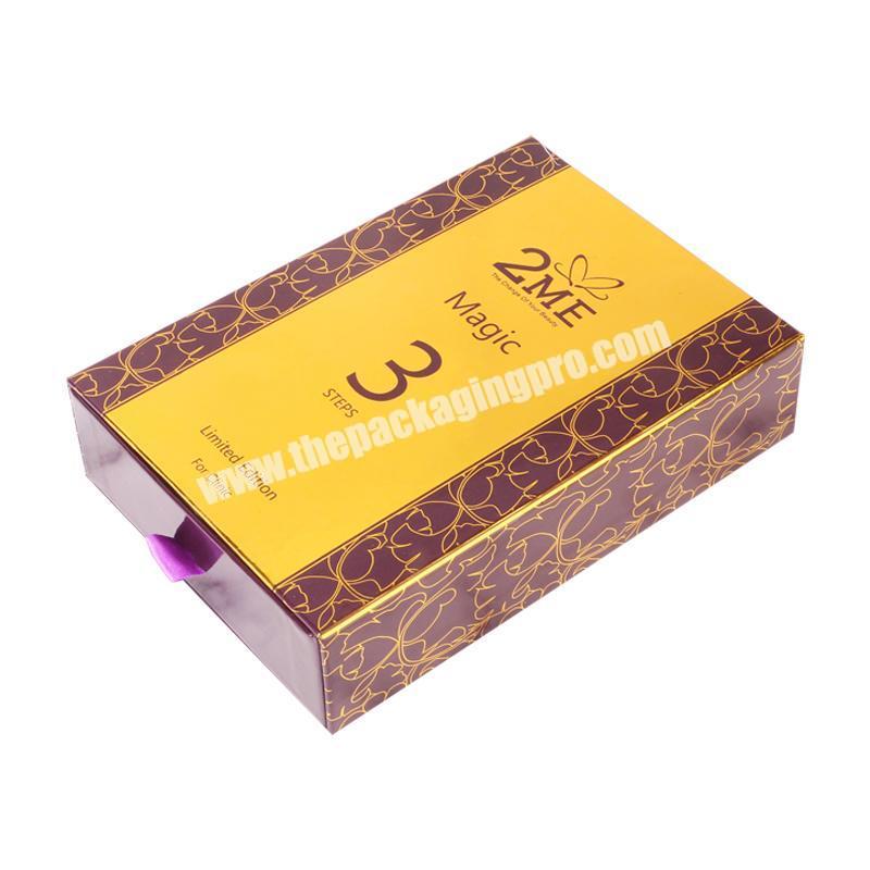 High Quality Custom luxury gift set Paper Drawer Box Gift Packaging Box for cosmeticsmakeupskincare tonerfacewash