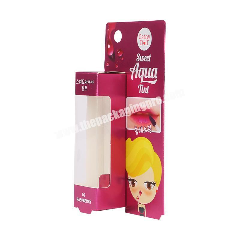 Wholesale Custom Logo Cute Pink Small Decorative Makeup Lipstick Lip Gloss Packaging Paper Boxes