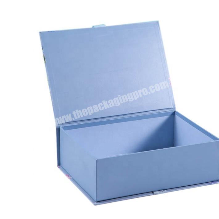 High Quality Rigid Cardboard Packaging Boxes Gift Box with Ribbon Closure Cosmetic Packaging