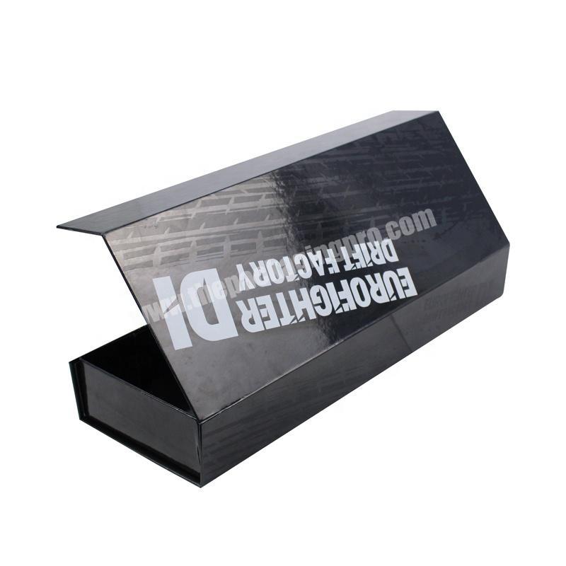 High Quality Wholesale Luxury Eco Friendly Custom Matte Logo Glossy Black Folding Magnetic Empty Gift Box