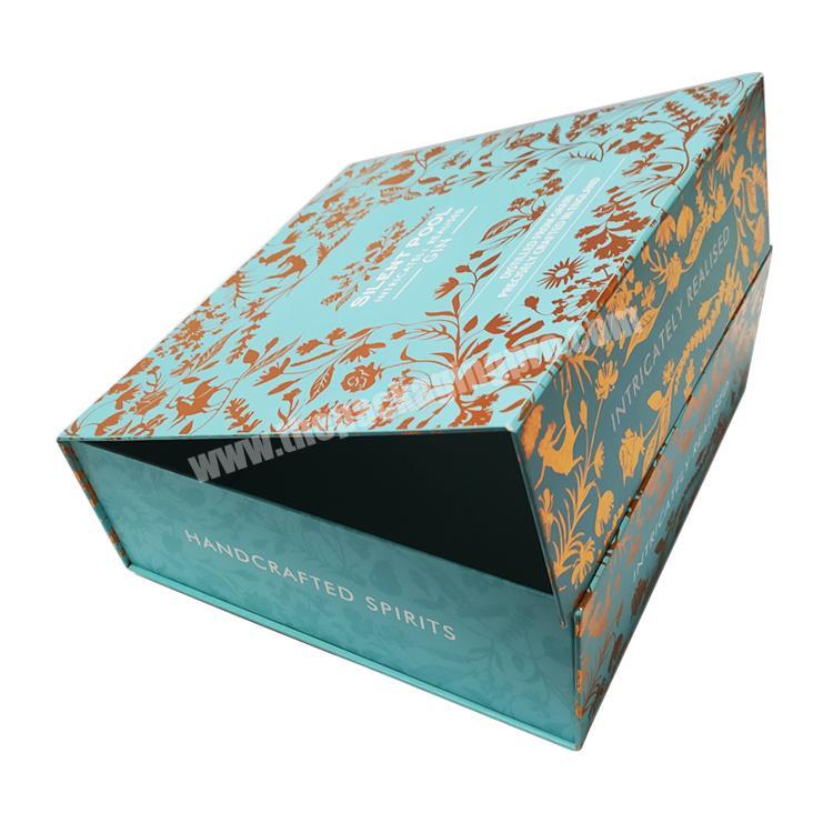 High quality custom Fashion Paper Gift folding magnetic Box with gold foil for clothes