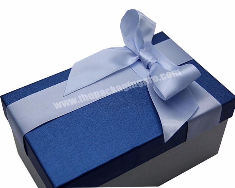 High quality custom elegant tiny jewelry gift packaging box with silk bowknot