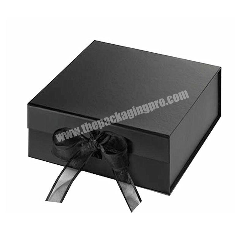 High quality custom luxury magnetic gift packaging box with silk bowknot