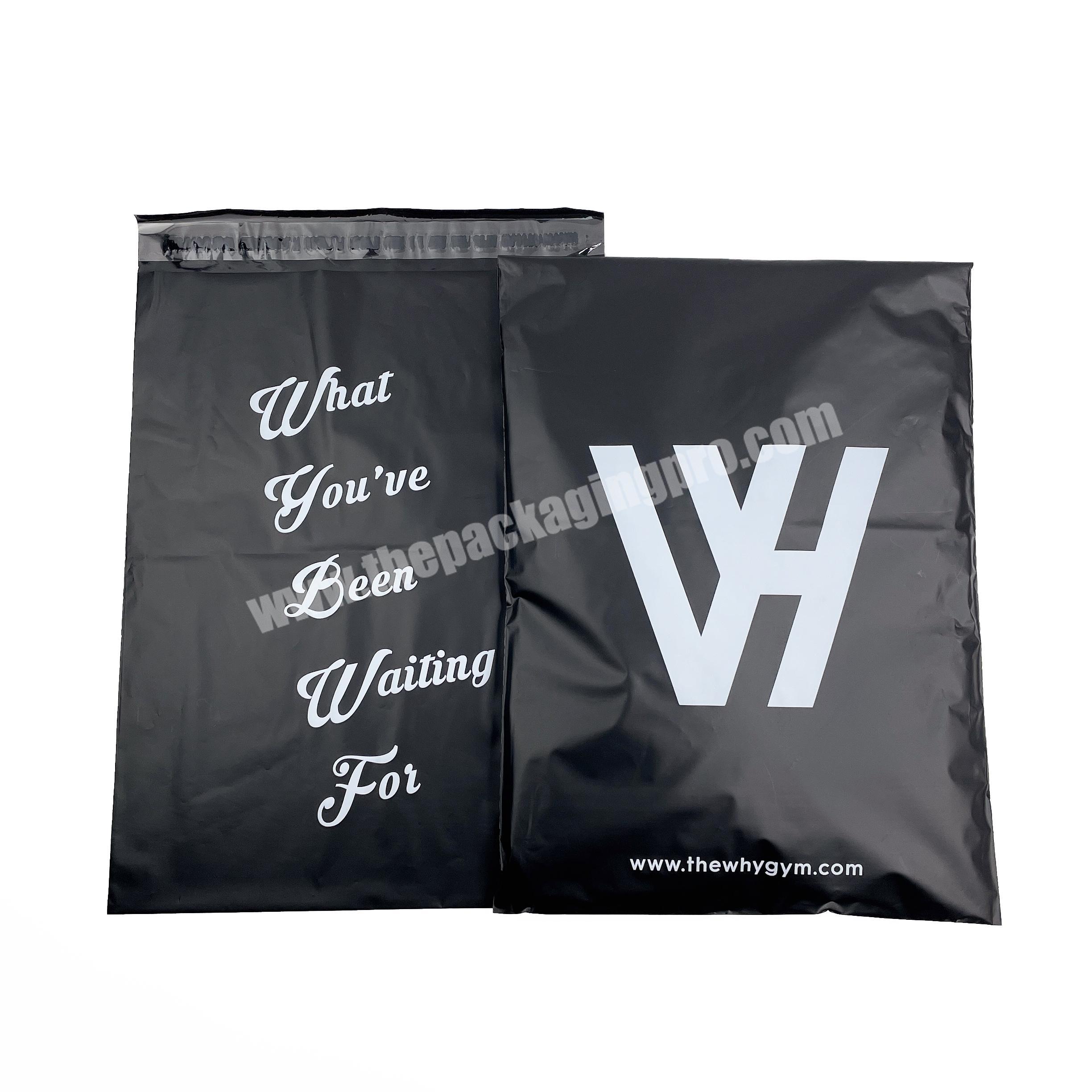 High quality customized logo luxury black plastic shipping envelope packaging bag plastic poly mailers mailing bags for clothing