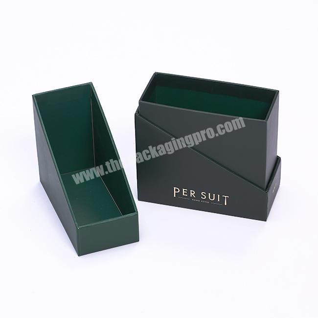 High quality unique oblique opening lip and base customized logo and color gift box packaging