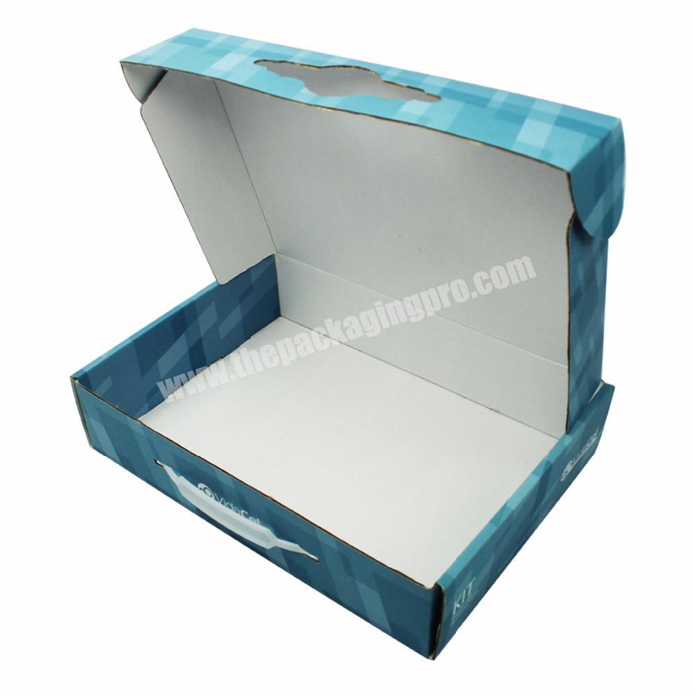 Hight Quality Carton Box with Plastic Handle Corrugated Boxes for Packing Glasses Custom Clothes Packaging Boxes Printing