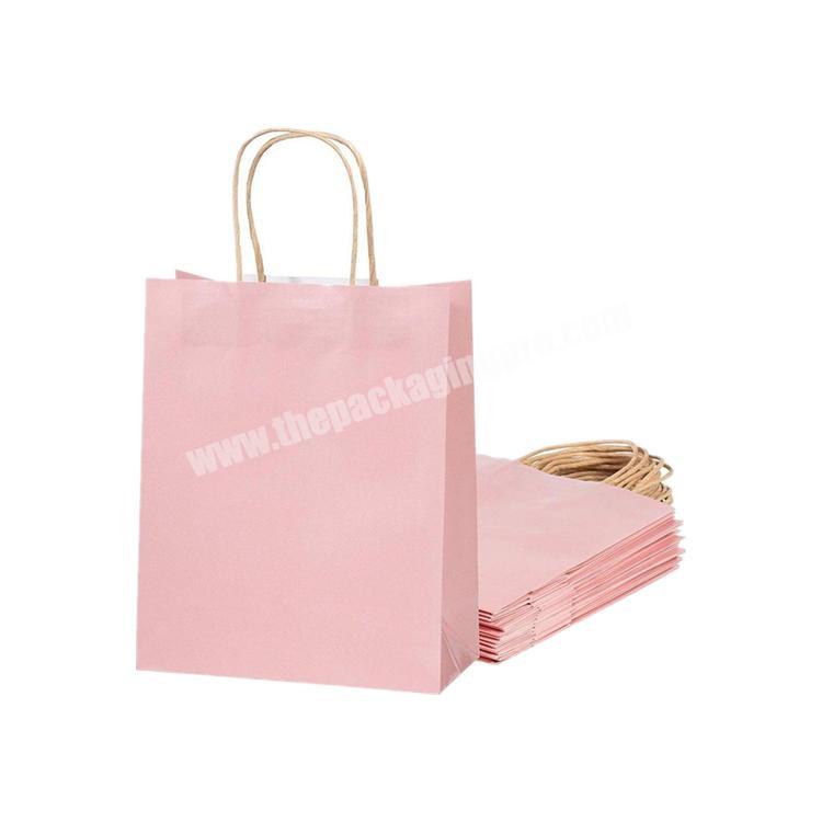 Hot Selling Gift Shopping Bags 4 Side Seal Kraft Paper Bag With Handles