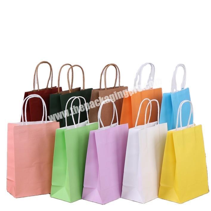 Promotional Shopping Clothing Gift Food Underwear Wigs Bag Color Printing Recyclable Kraft Paper Bag Packaging With Logo