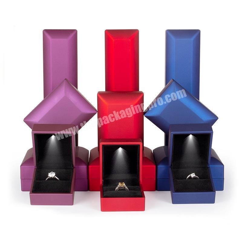 LED light jewelry box proposal jewelry ring pendant gift necklace packaging velvet box