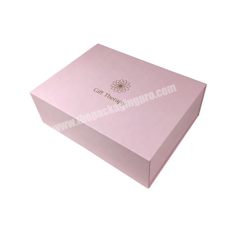 Large luxury Rigid Foldable Pink Cardboard Packaging Custom Foldable Magnetic Paper Cardboard Hamper Gift Boxes