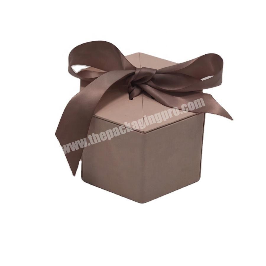 Latest Matt Lamination Folding Corrugated Paper Double Door Special Shape Gift Box With Silk Ribbon