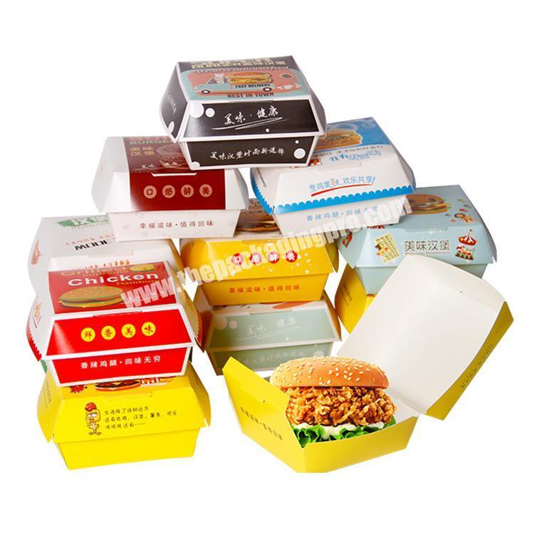 Lipack Kfc Eco Food Packaging Burger Box White Paper Clamshell Burger Box