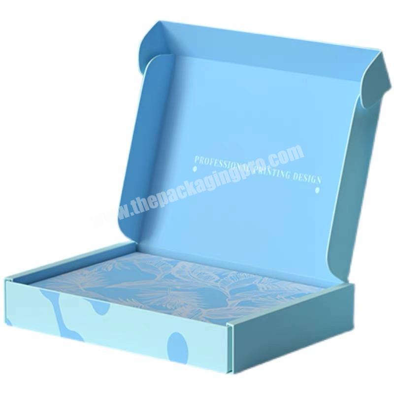 Logo cardboard packing custom  printed clothing shipping mailer box rigid corrugated craft paper box for shoe packing