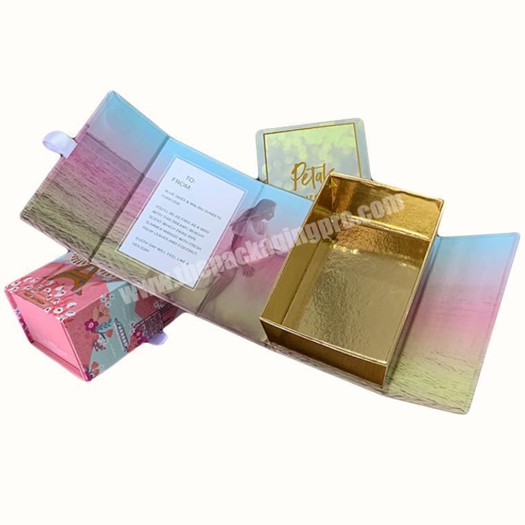 Logo custom luxury hot foil magnetic box packaging for women gifts