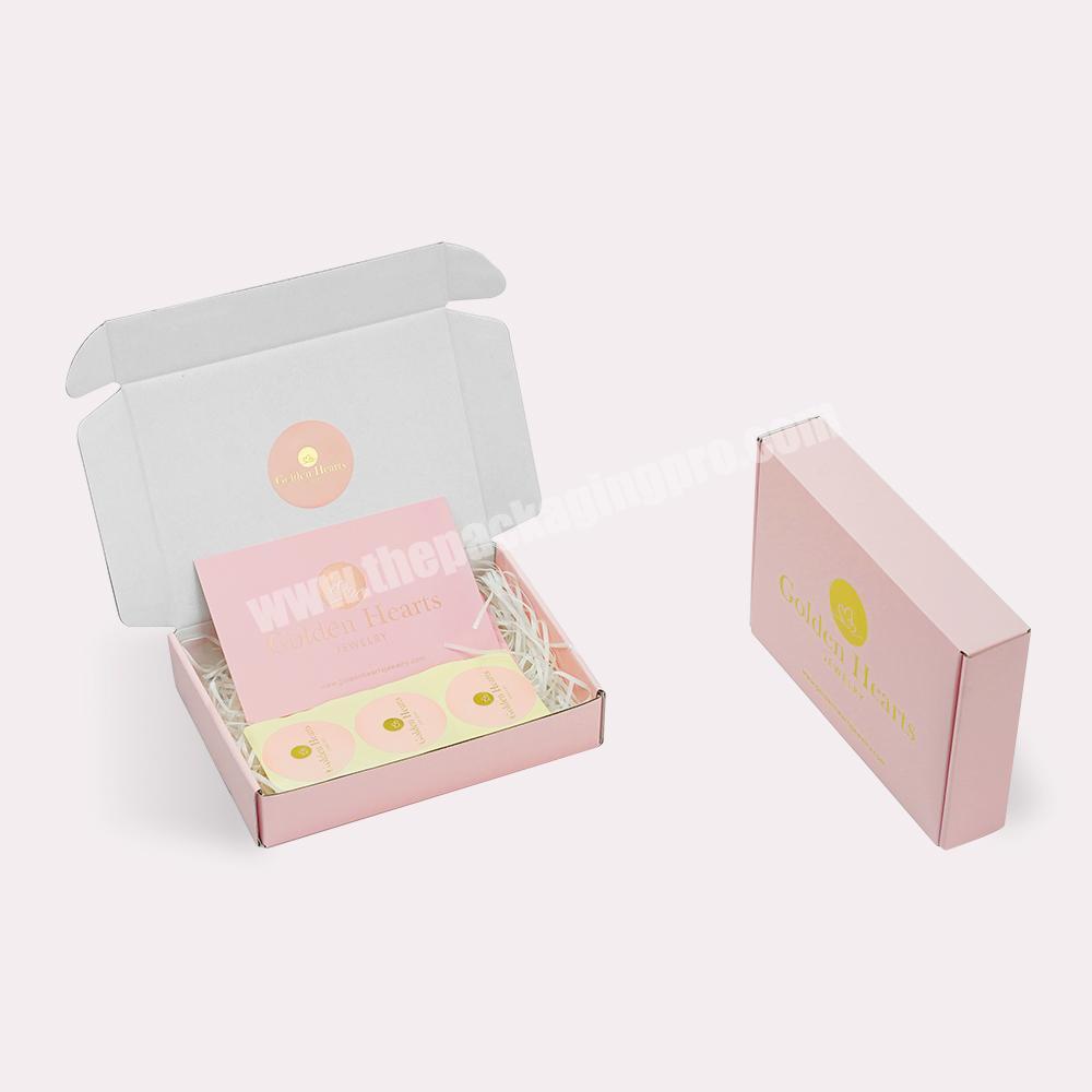 Custom Eco Friendly Color Printing Corrugated Carton Pink Paper Packaging Shipping Box