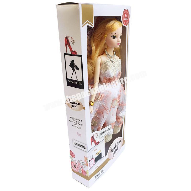 Factory Price Custom Recycled Doll Packaging Paper Boxes With PVC Window