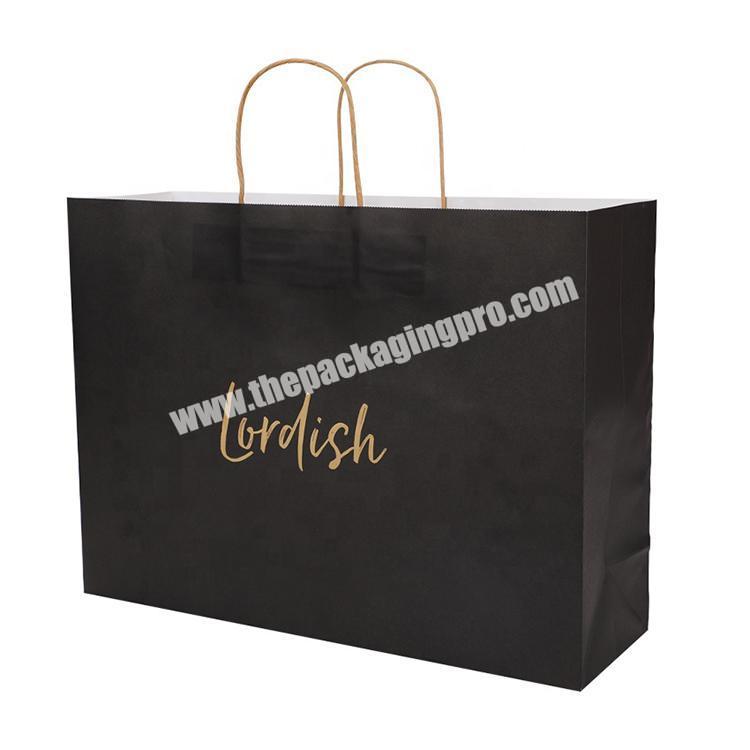 Luxury Black Gift Paper Bag Custom Made Printed Logo Jewelry Packaging Kraft Shopping Paper Bag With Handles