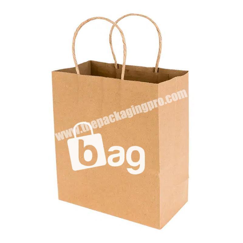 Luxury Brown Craft Paper Bag Printed Logo for Boutique Paper Shopping Bag Packaging